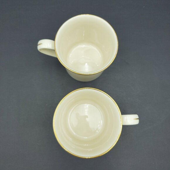 Lenox Logo Mugs Lenox Name Gold Wreath Gold Trimmed Ivory Mugs - Picture 5 of 7